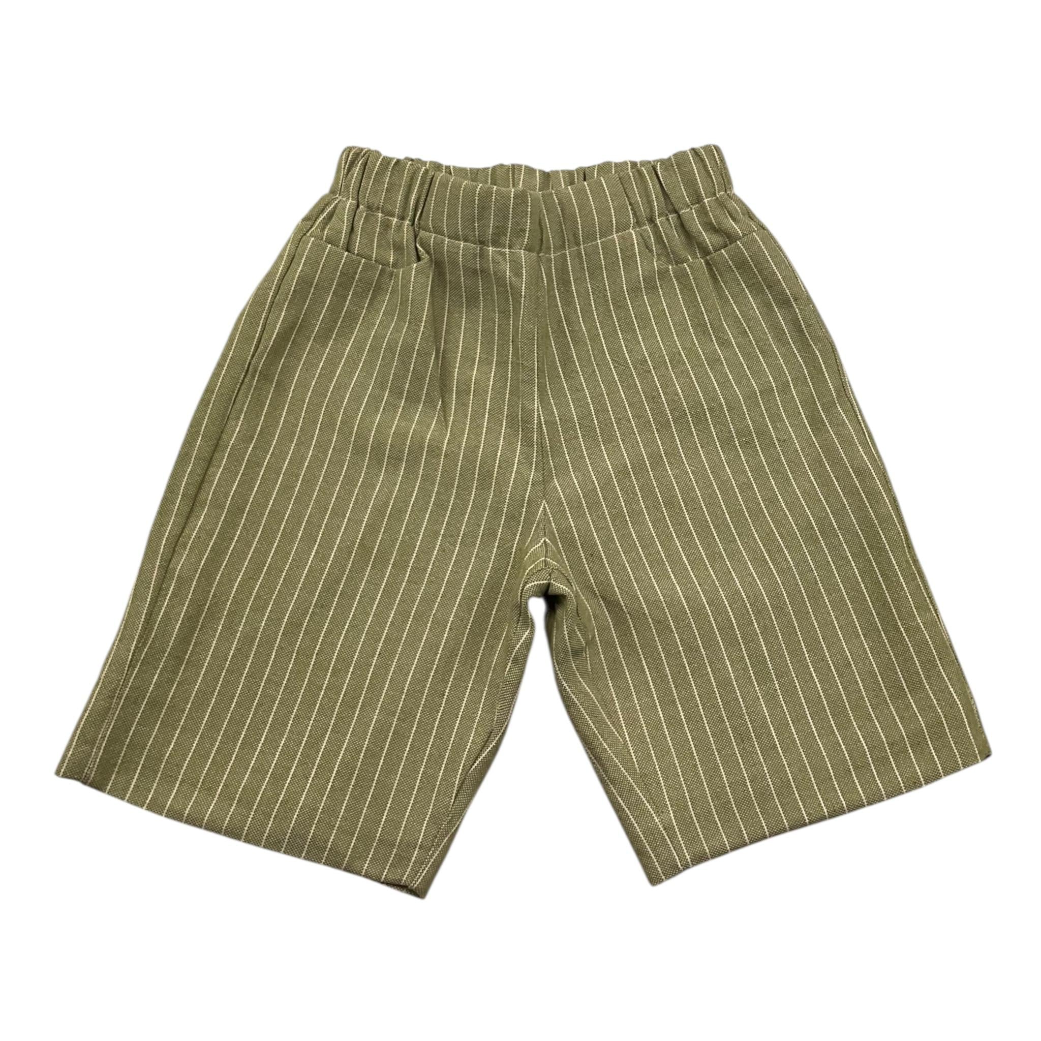 La Stupenderia Bermuda Tinta Unita con Elastico In Vita per Bambino TCBR73 VERDE LA STUPENDERIA 