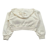 Please Felpa Tinta Unita con Zip E Cappuccio per Bambina LK20042G72 PANNA PLEASE 