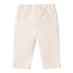 Mini Banda Pantalone Tinta Unita con Elastico In Vita per Neonato 38666 PANNA MINI BANDA 