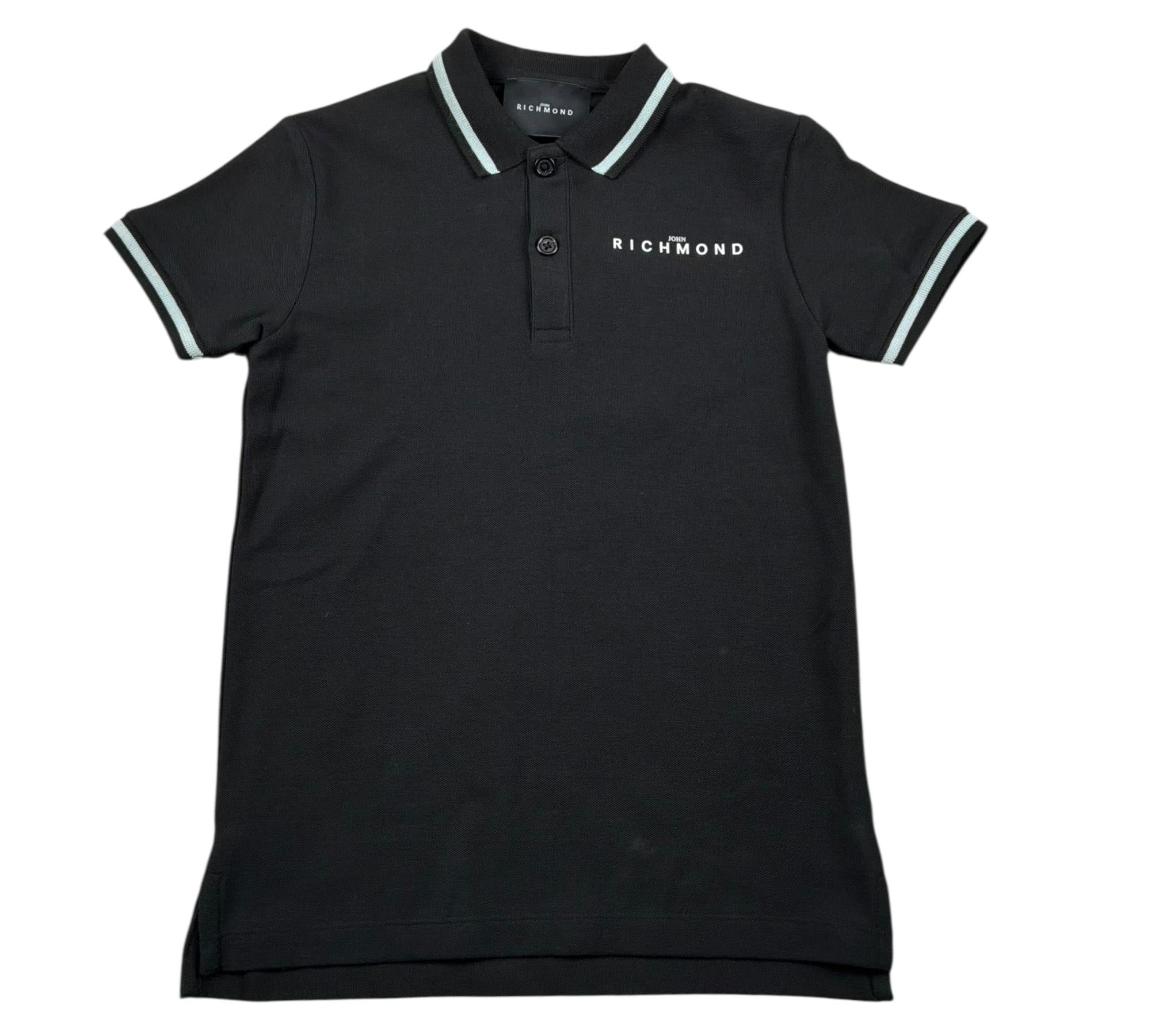 John Richmond Polo Mezza Manica Tinta Unita con Logo per Bambino RBP26022PO NERO JOHN RICHMOND 