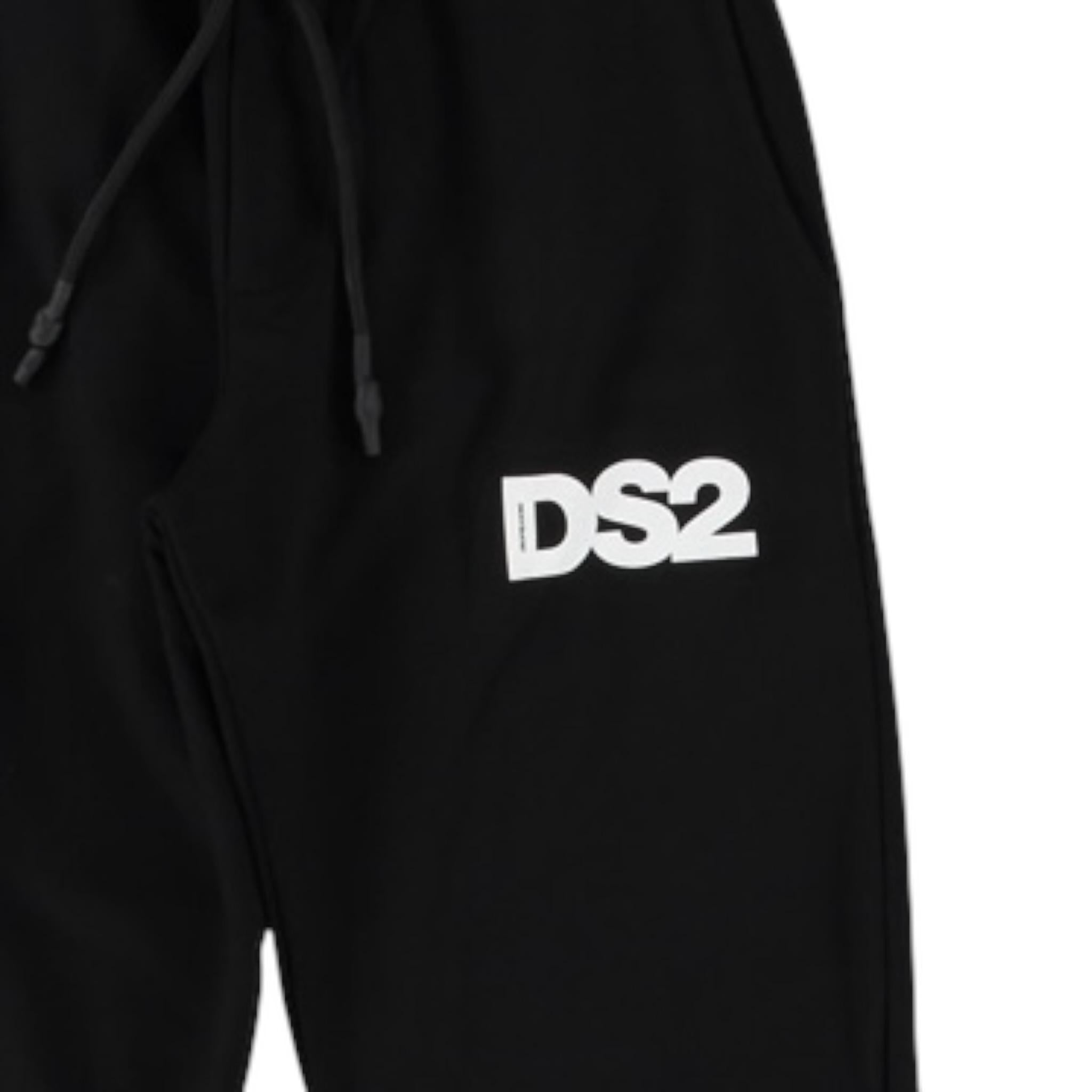 Dropseason2 Pantalone Tuta Tinta Unita con Stampa per Bambino SS25K027 NERO DROPSEASON2 