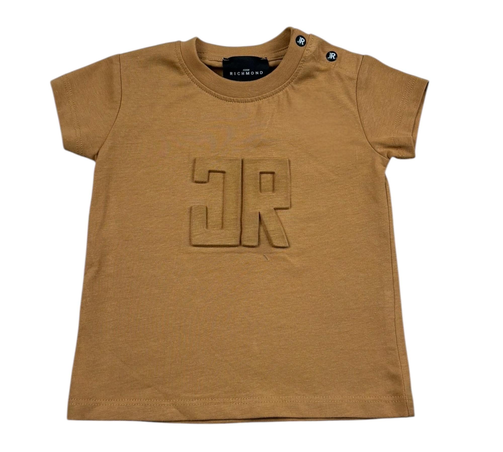 John Richmond T-Shirt Girocollo Tinta Unita con Logo per Neonato RIP26008TS MARRONE JOHN RICHMOND 