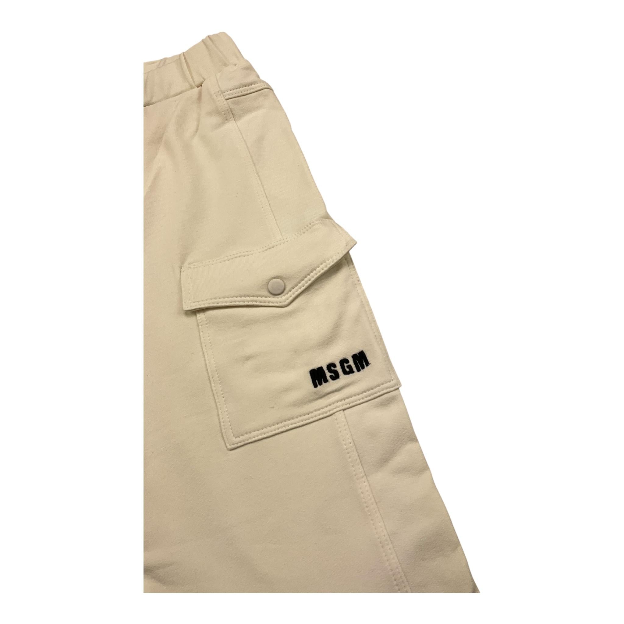 MSGM pantalone tuta tinta unita cn tasconi Panna per Neonato F4MSNBF265 PANNA MSGM 