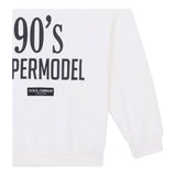 DOLCE & GABBANA felpa tinta unita girocollo con stampa Bianco per Bambino L5JW5D BIANCO DOLCE & GABBANA 