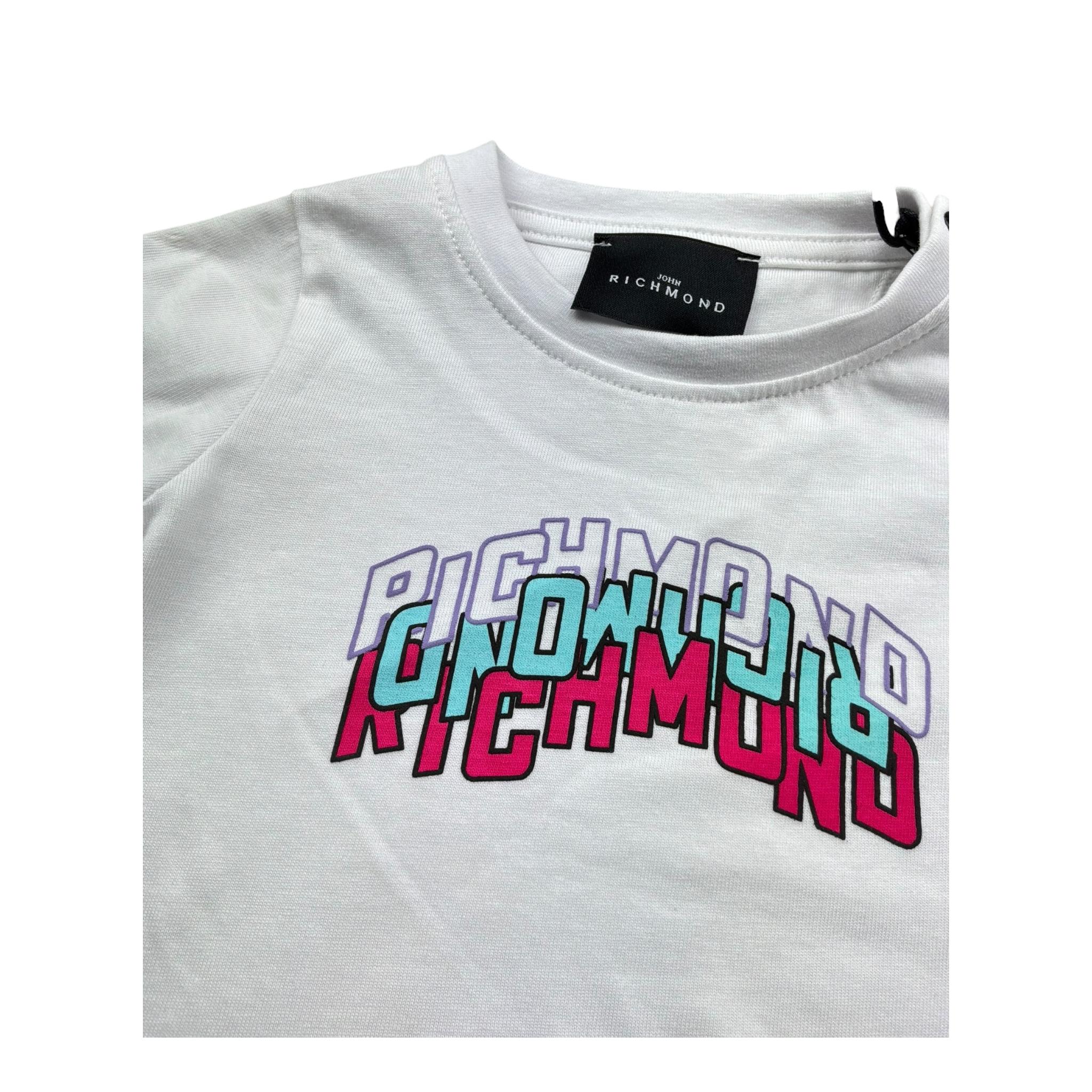 John Richmond T-Shirt Girocollo Tinta Unita con Logo per Neonata RIP26085TS BIANCO JOHN RICHMOND 