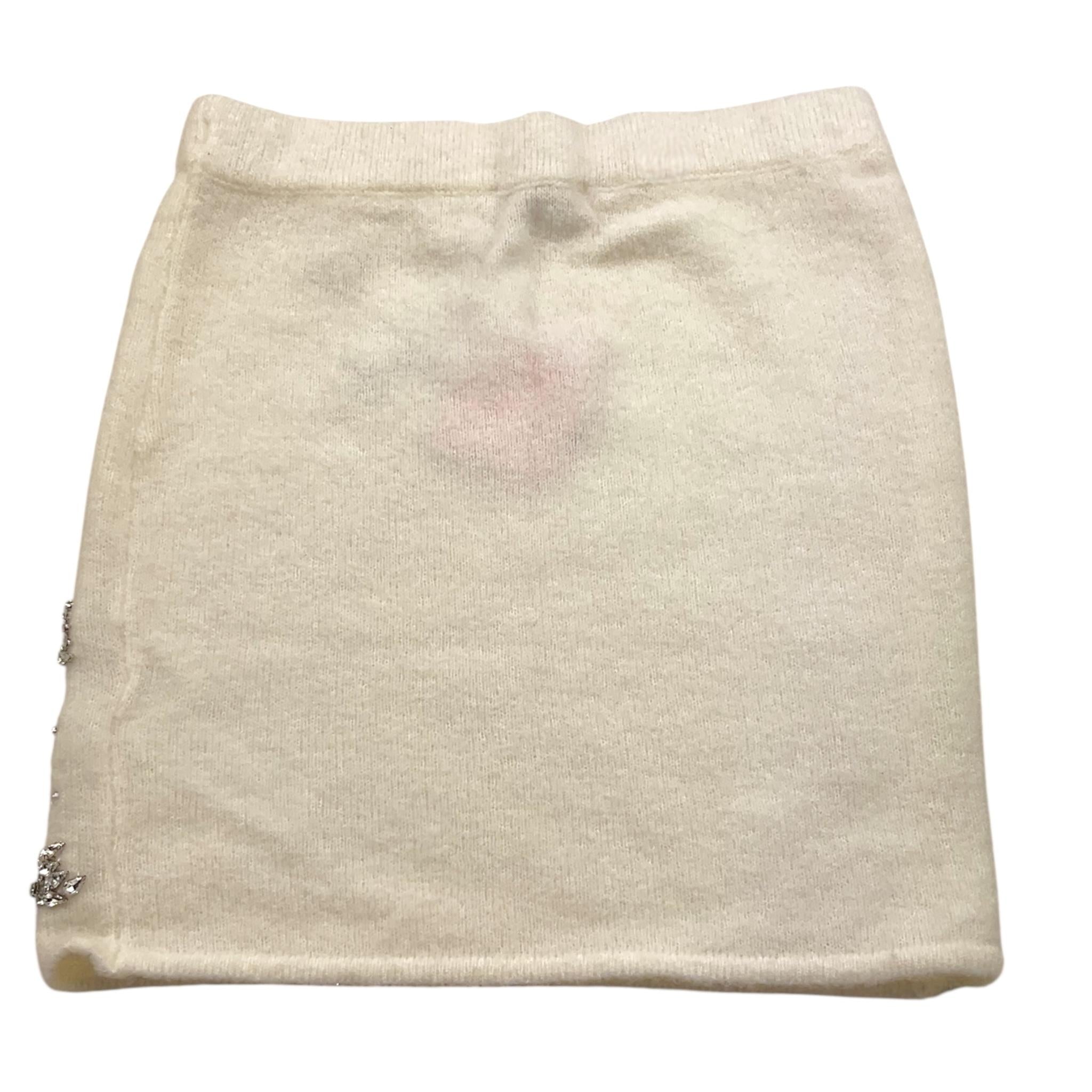 MISS BLUMARINE gonna tinta unita con applicazioni brillantini Panna per Bambina IF4008MA39P PANNA MISS BLUMARINE 