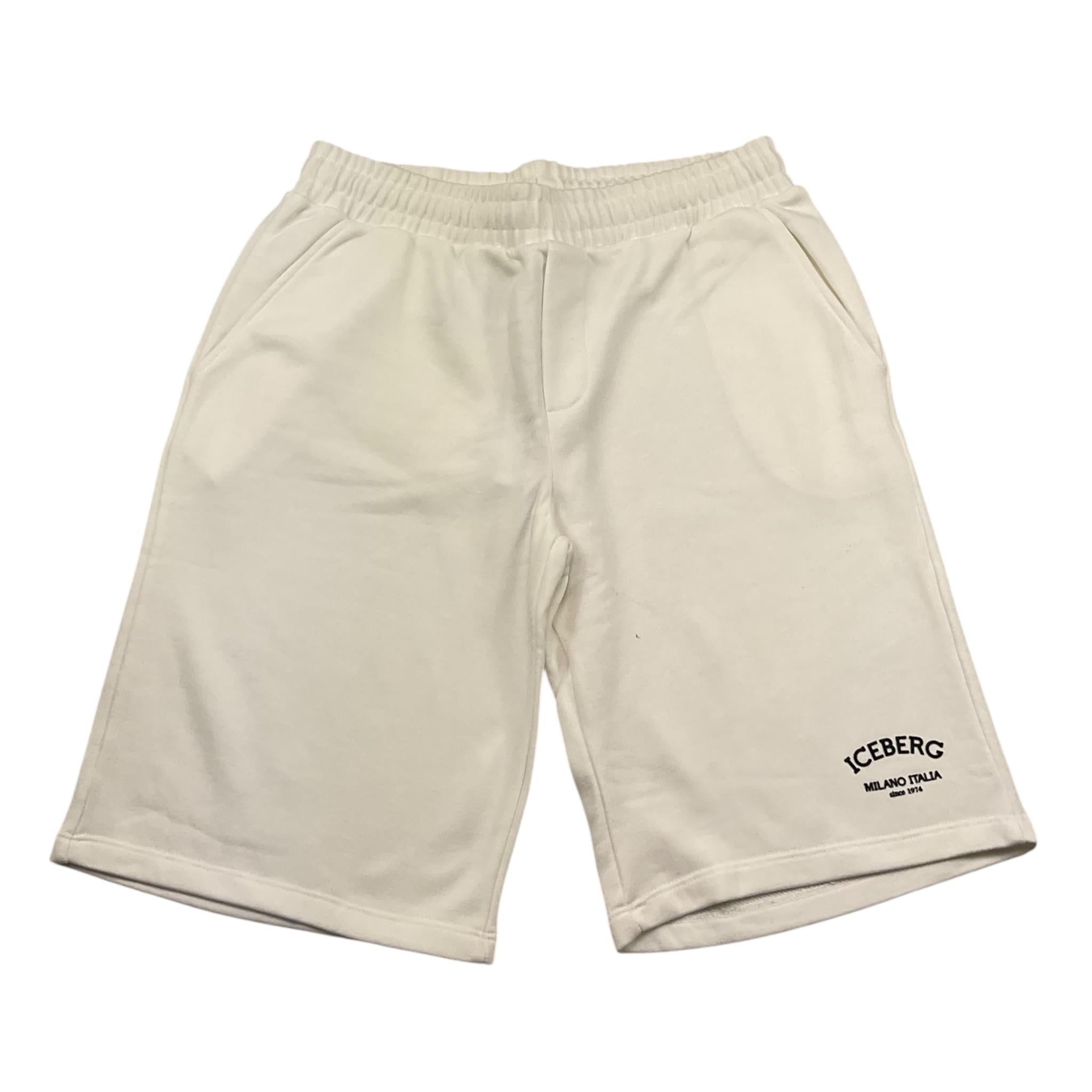 Iceberg Bermuda Tinta Unita con Logo per Bambino BFICE5114J BIANCO ICEBERG 