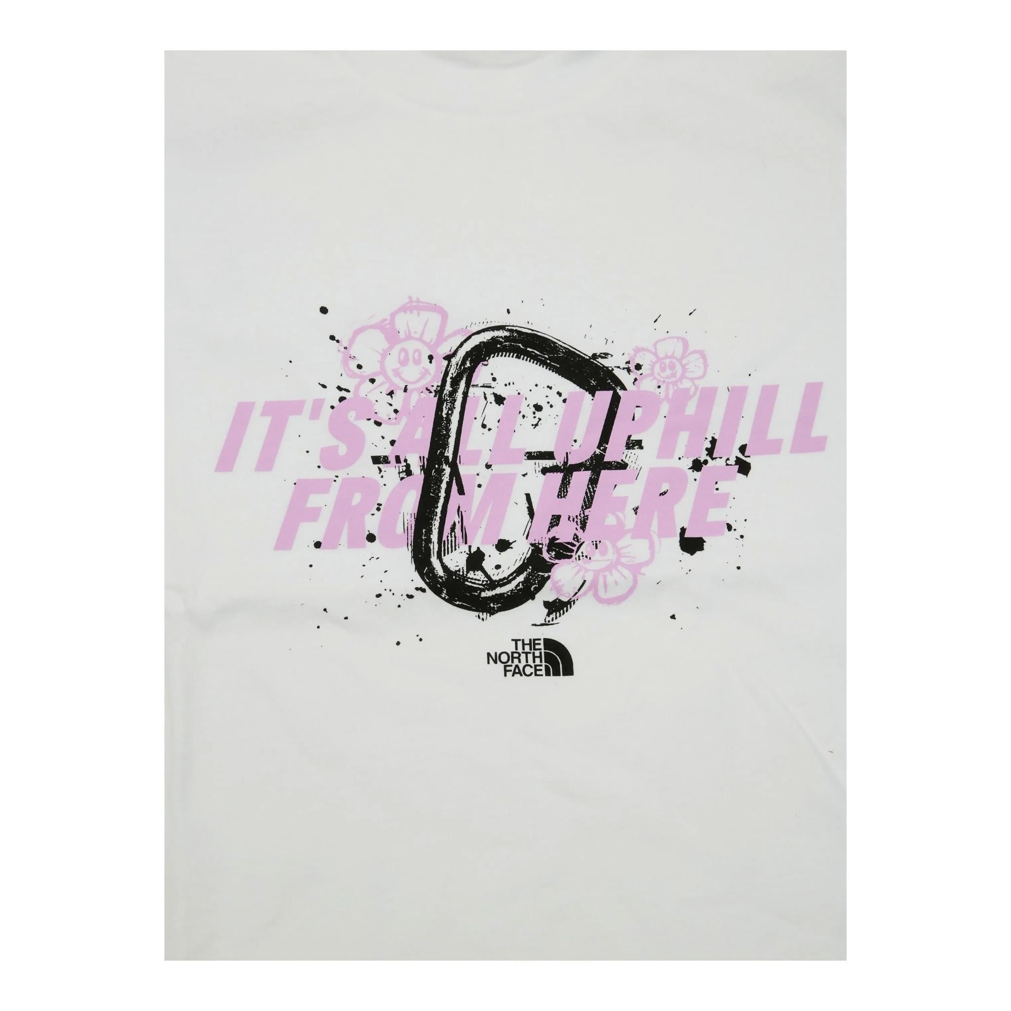 The North Face T-Shirt Girocollo Tinta Unita con Stampa per Bambina NF0A8AXFFN41XS BIANCO THE NORTH FACE 