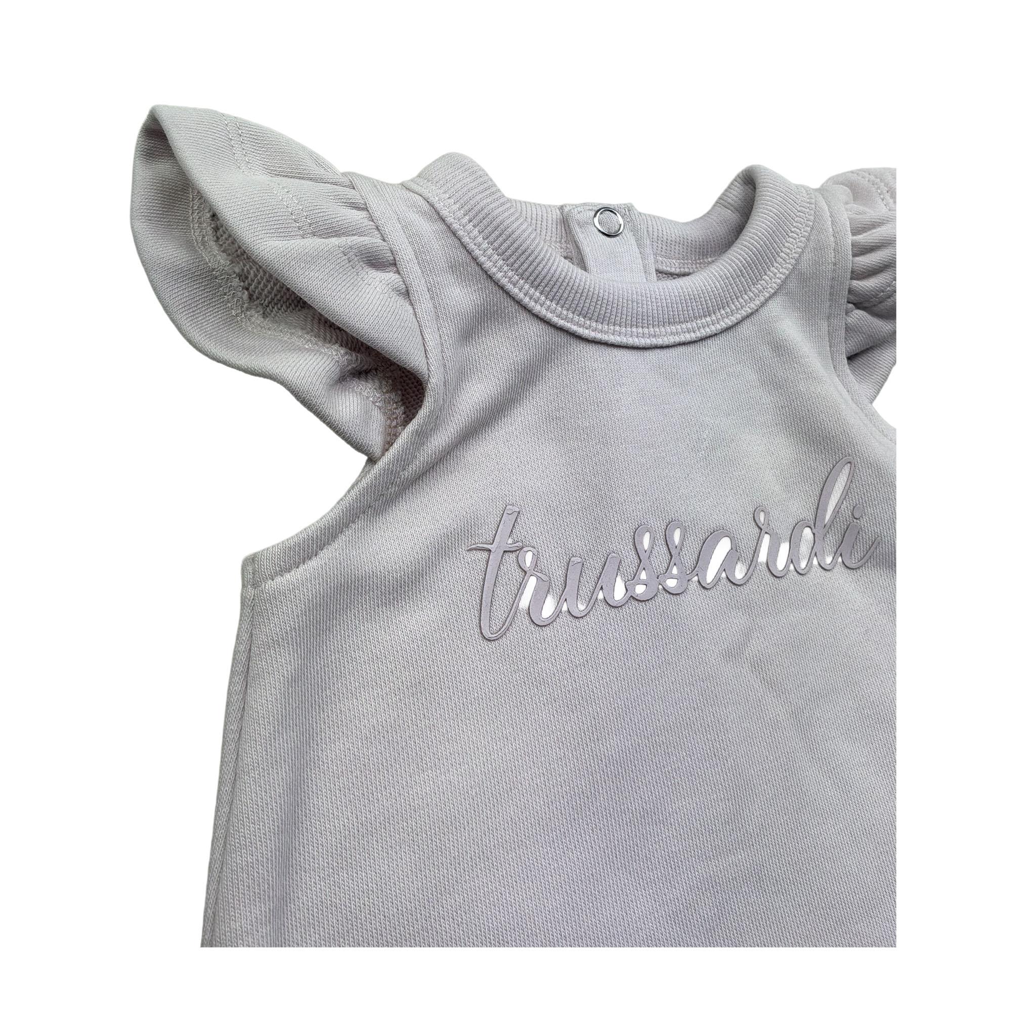 Trussardi Abito Giromanica Tinta Unita con Logo per Neonata TIP26021VE ROSA TRUSSARDI 