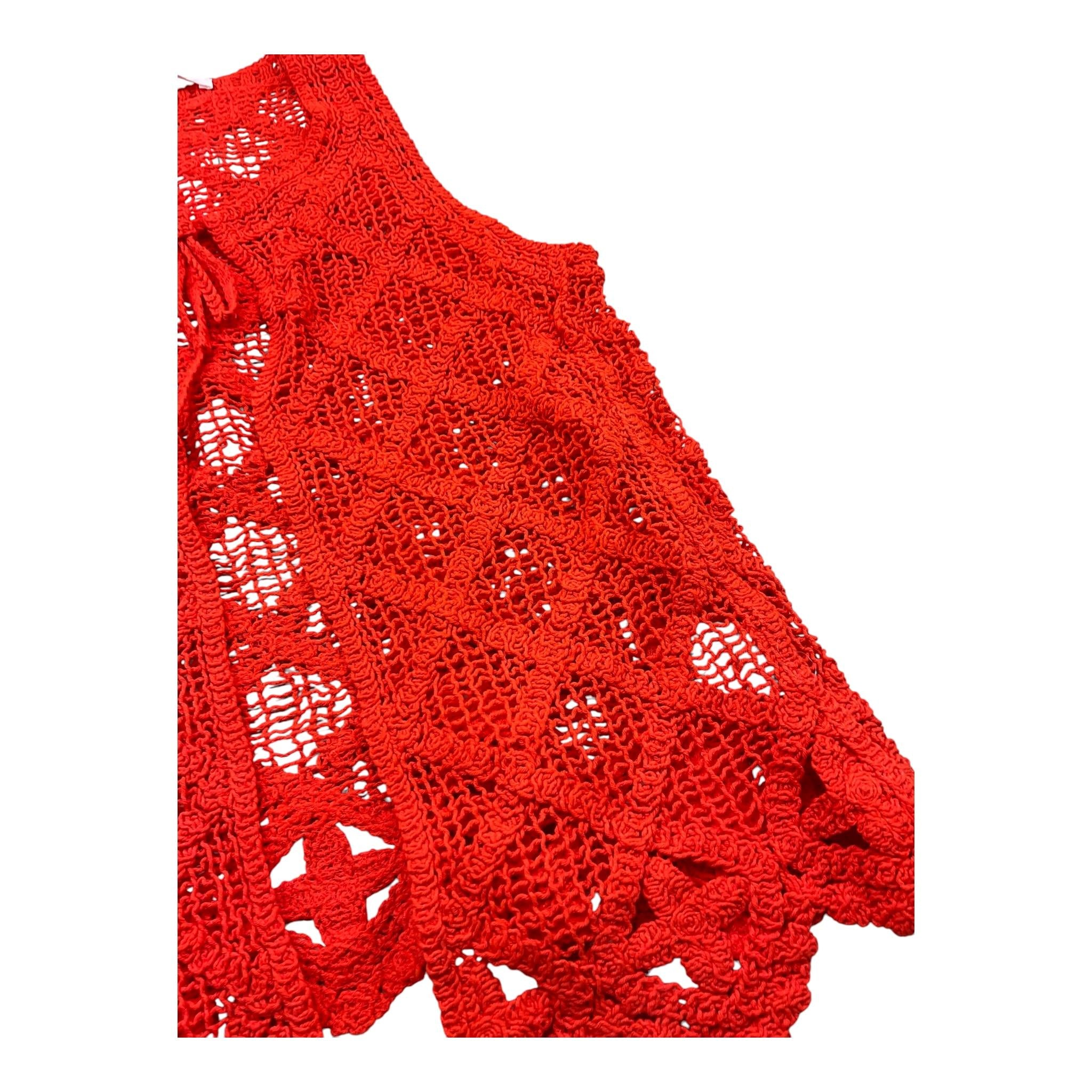 Met Cardigan Tinta Unita Giromanica Traforato per Bambina ME275 ARANCIONE MET 