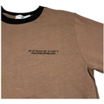 Paolo Pecora T-Shirt Girocollo Tinta Unita con Profili In Contrasto per Bambino PP4347 MARRONE PAOLO PECORA 