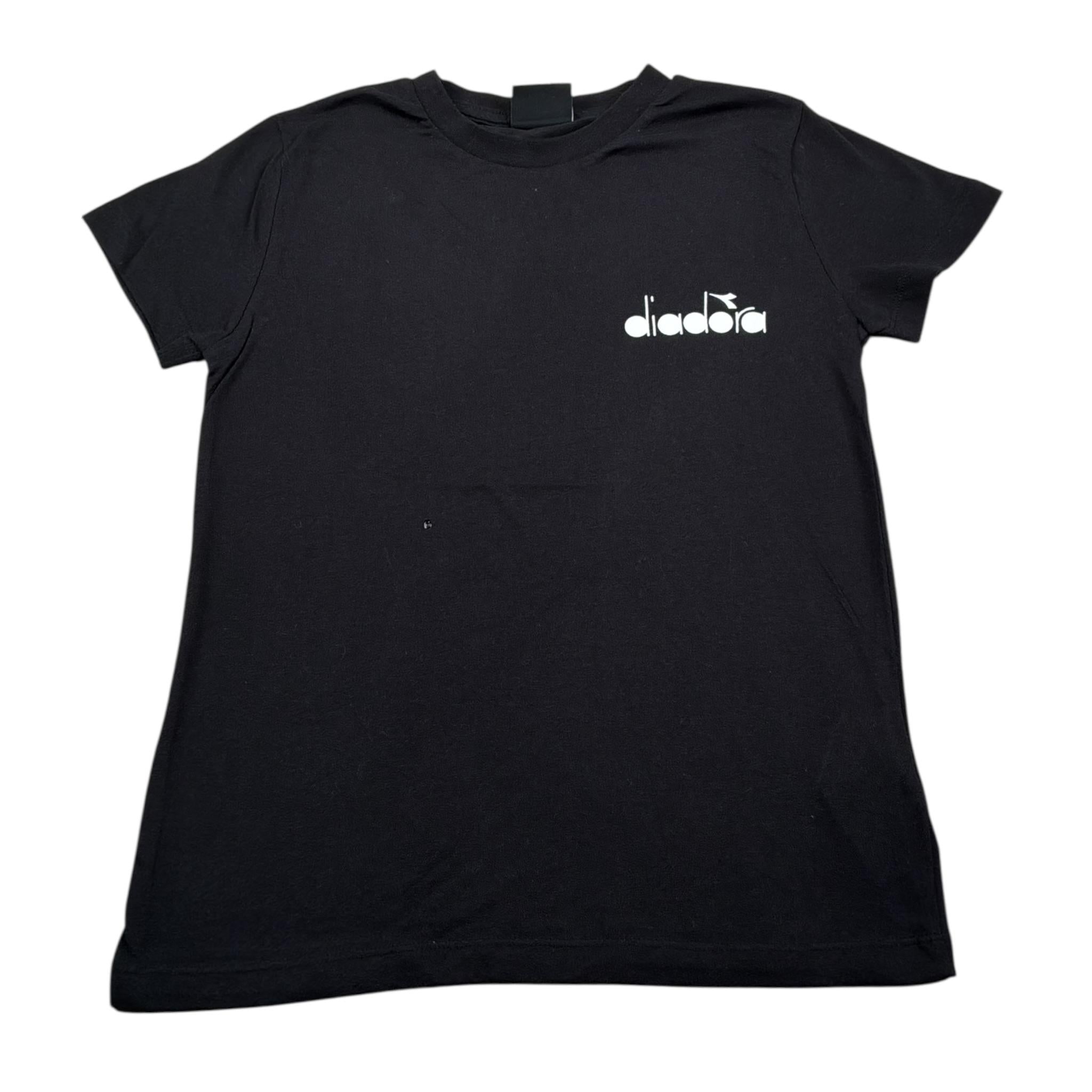 Diadora T-Shirt Girocollo tinta unita con Logo Nero per Bambino 033218 NERO DIADORA 