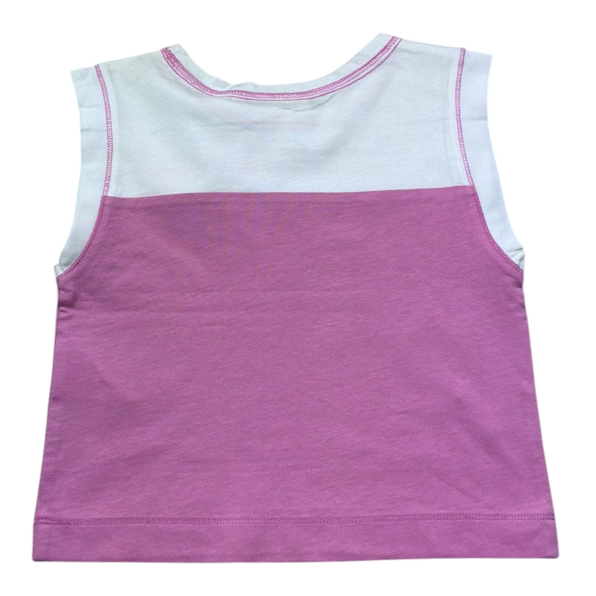 Juicy Couture Canotta Bicolore con Stampa per Bambina JBX6548 BIANCO/VIOLA JUICY COUTURE 