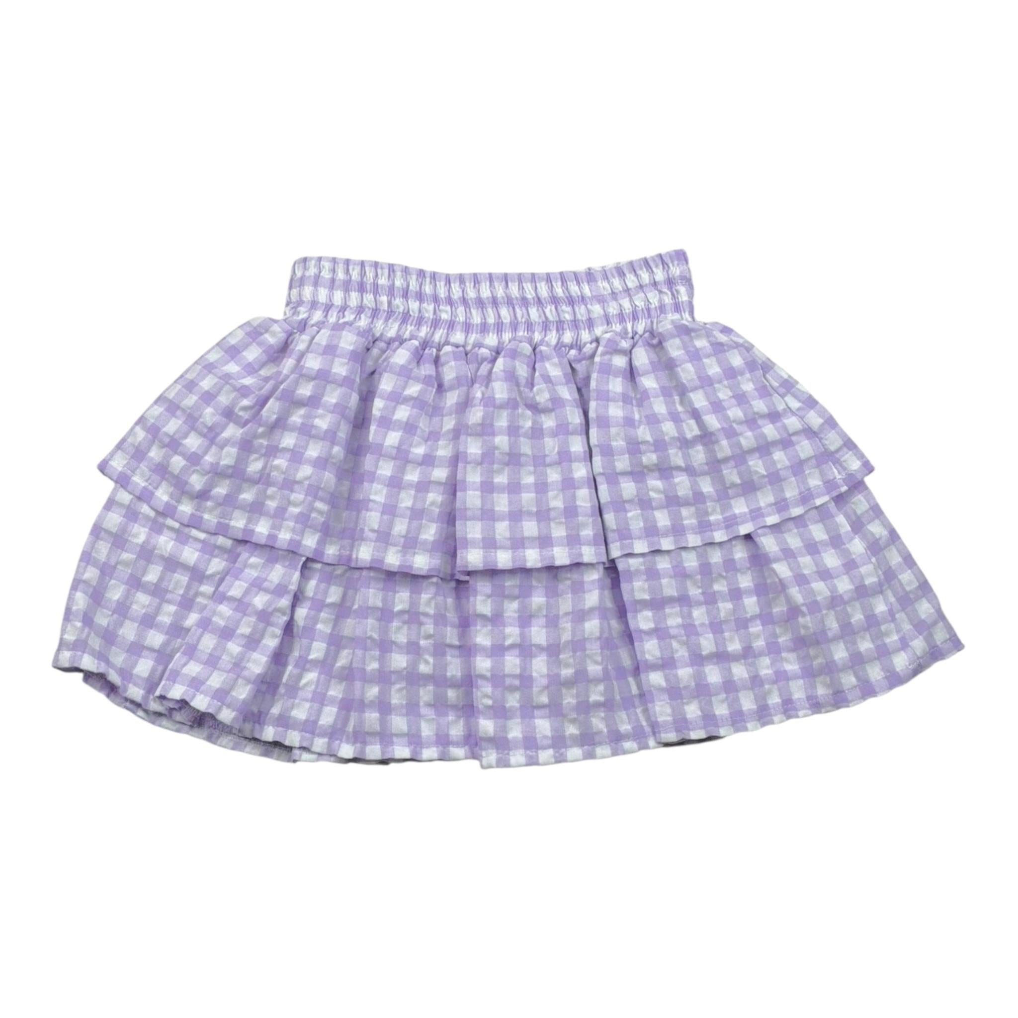 Magil Gonna Bicolore con Fantasia A Quadri per Bambina HN24134 BIANCO/LILLA MAGIL 