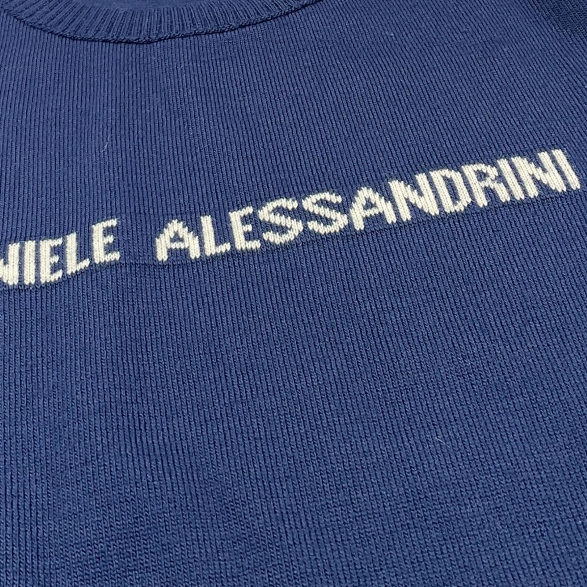DANIELE ALESSANDRINI maglia tinta unita girocollo con stampa Blu per Bambino MAGL BLU DANIELE ALESSANDRINI 