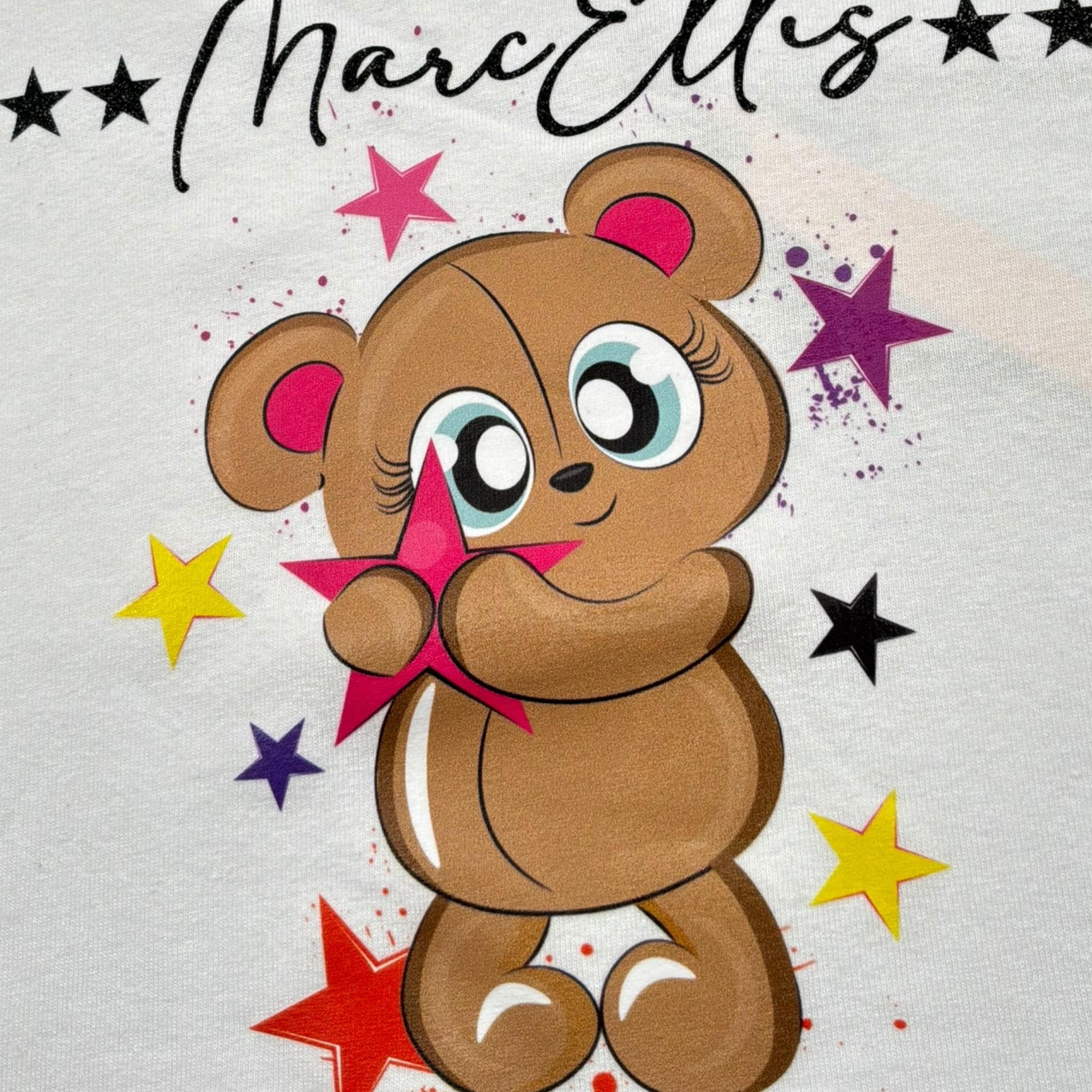 Marc Ellis T-Shirt Tinta Unita con Stampa per Bambina JMJTS17381 BIANCO MARC ELLIS 