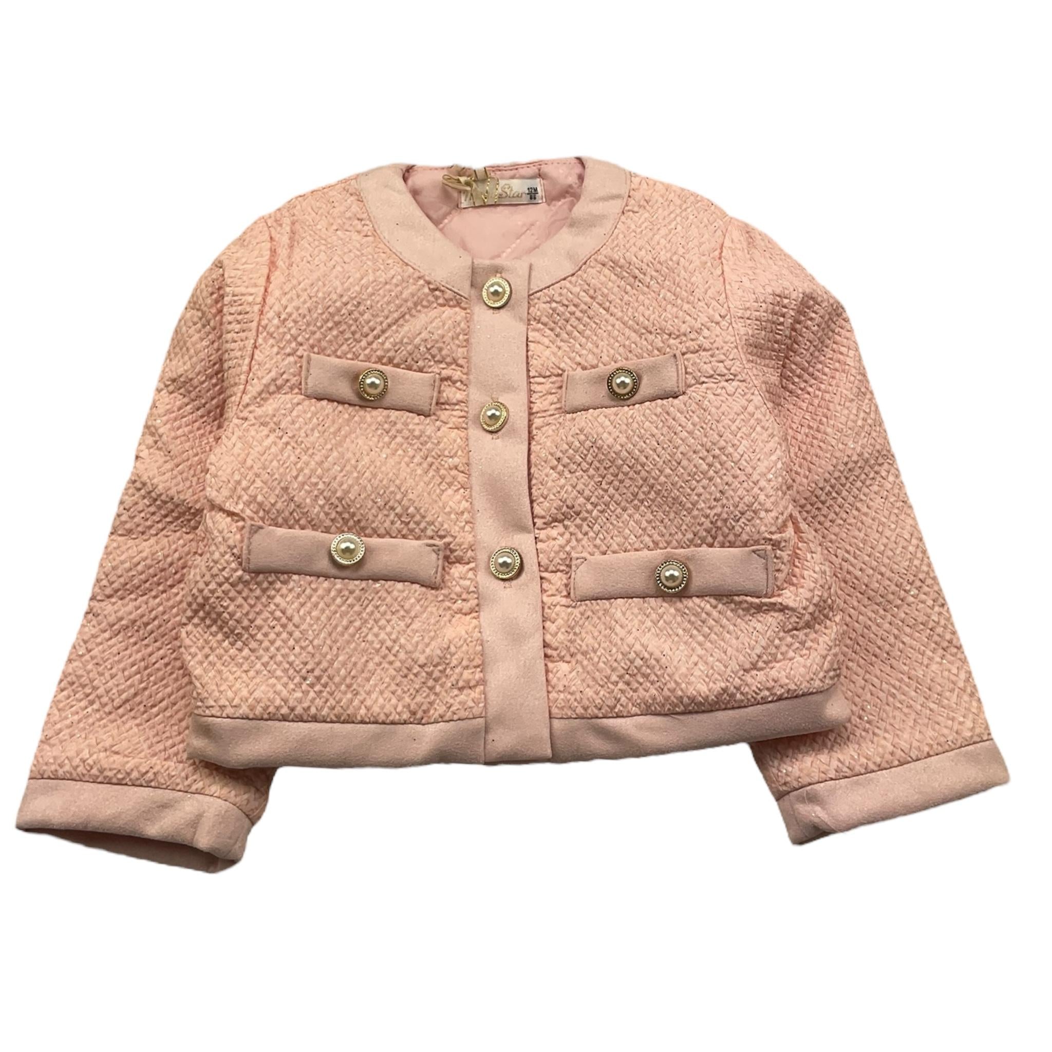 MONO STAR giacca tinta unita con bottoni Rosa per Neonata 19008 ROSA MONO STAR 