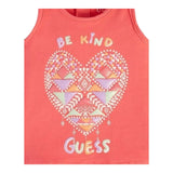Guess Canotta Girocollo Tinta Unita con Stampa per Neonata K3GI06K6YW0 FUXIA GUESS 