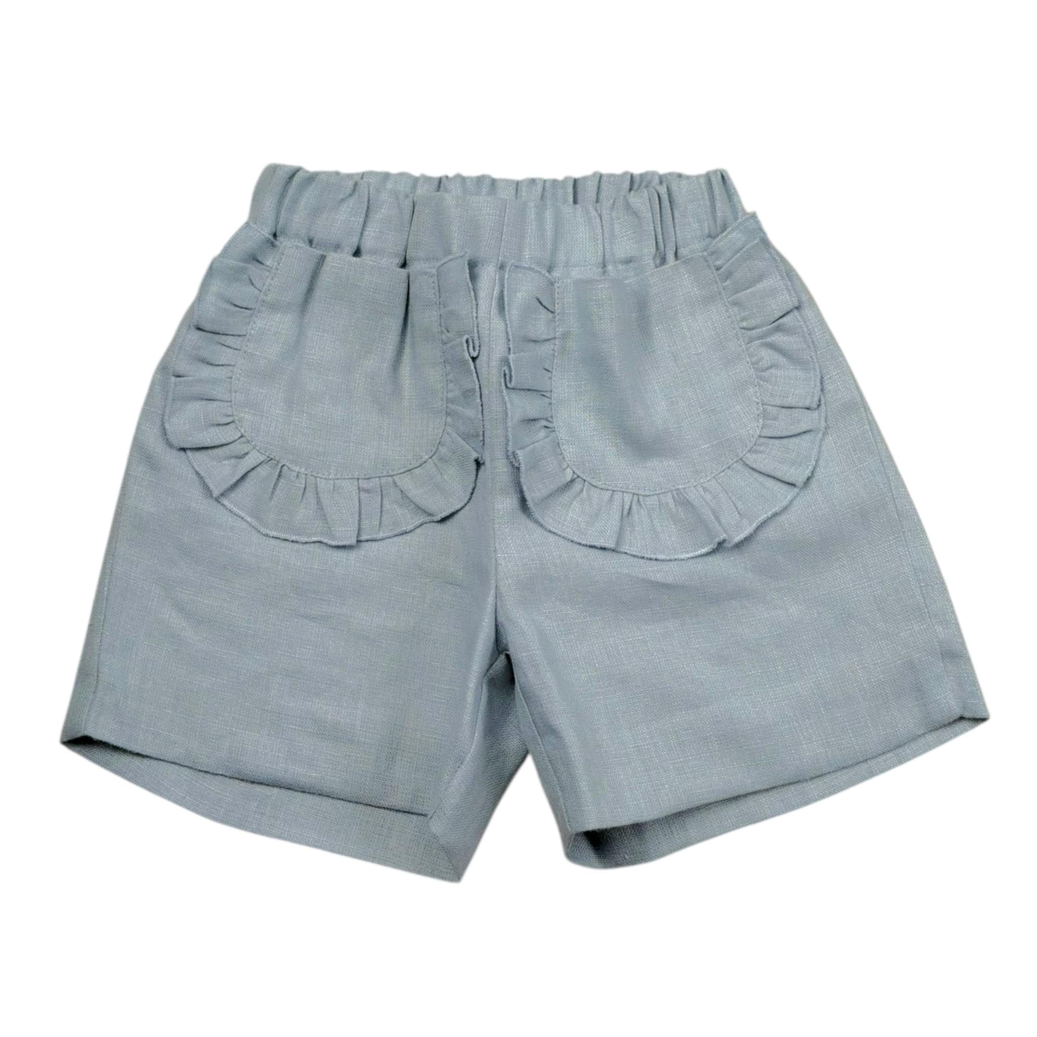 La Stupenderia Short Tinta Unita con Elastico In Vita per Bambina TJBR74XJ AZZURRO LA STUPENDERIA 