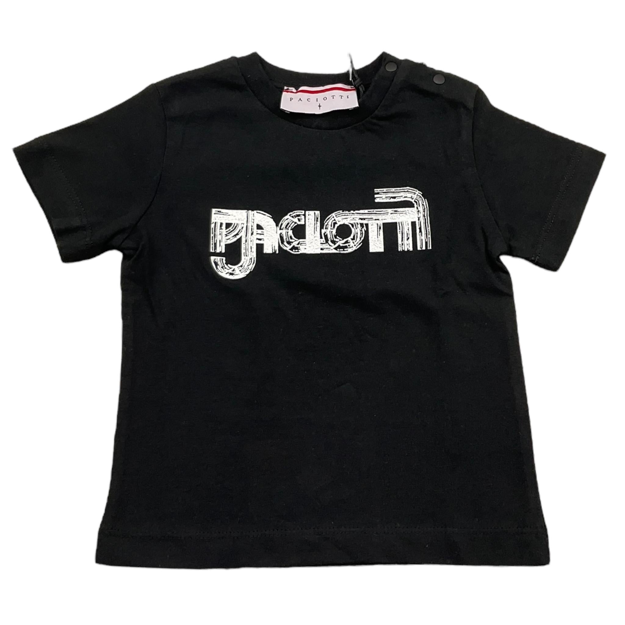 Cesare Paciotti T-Shirt Girocollo Tinta Unita con Logo per Neonato TSP5170B NERO CESARE PACIOTTI 