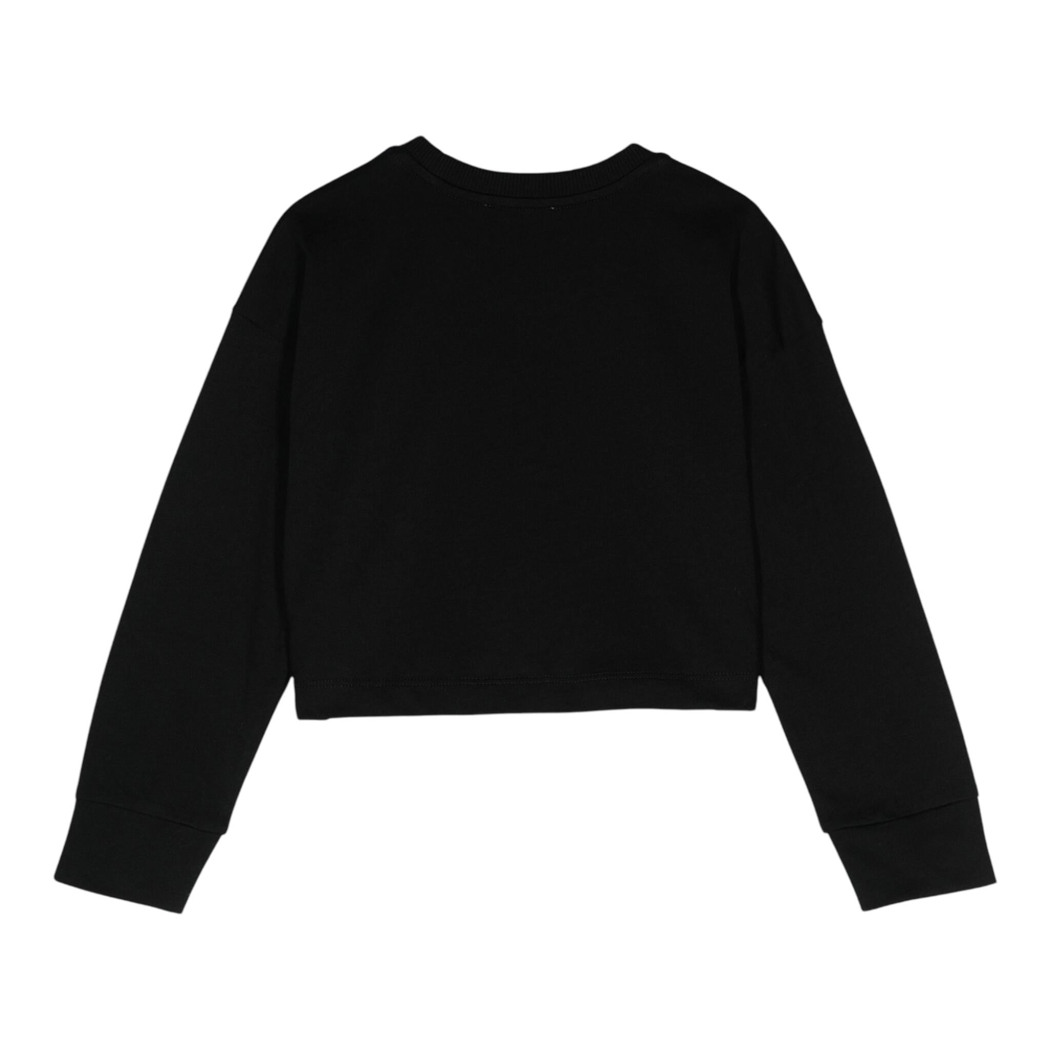 MOSCHINO shirt girocollo tinta unita con stampa Nero per Bambina HDO00U NERO MOSCHINO 