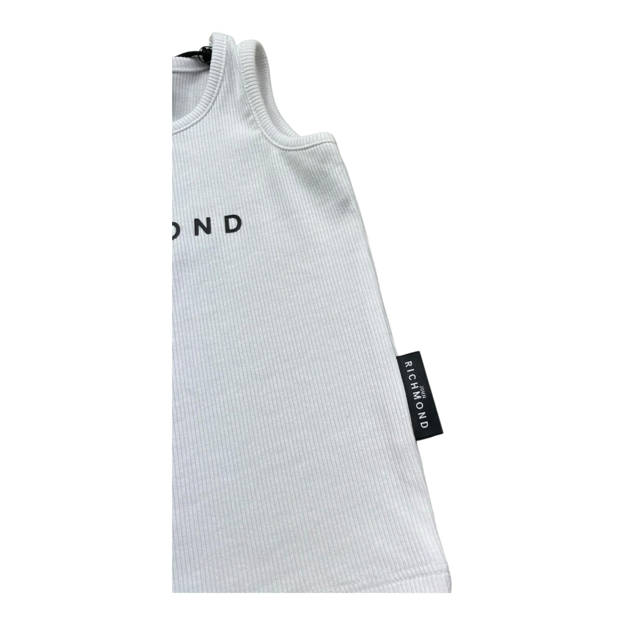 John Richmond Canotta Gircllo Tinta Unita con Logo per Neonato RIP26037CN BIANCO JOHN RICHMOND 