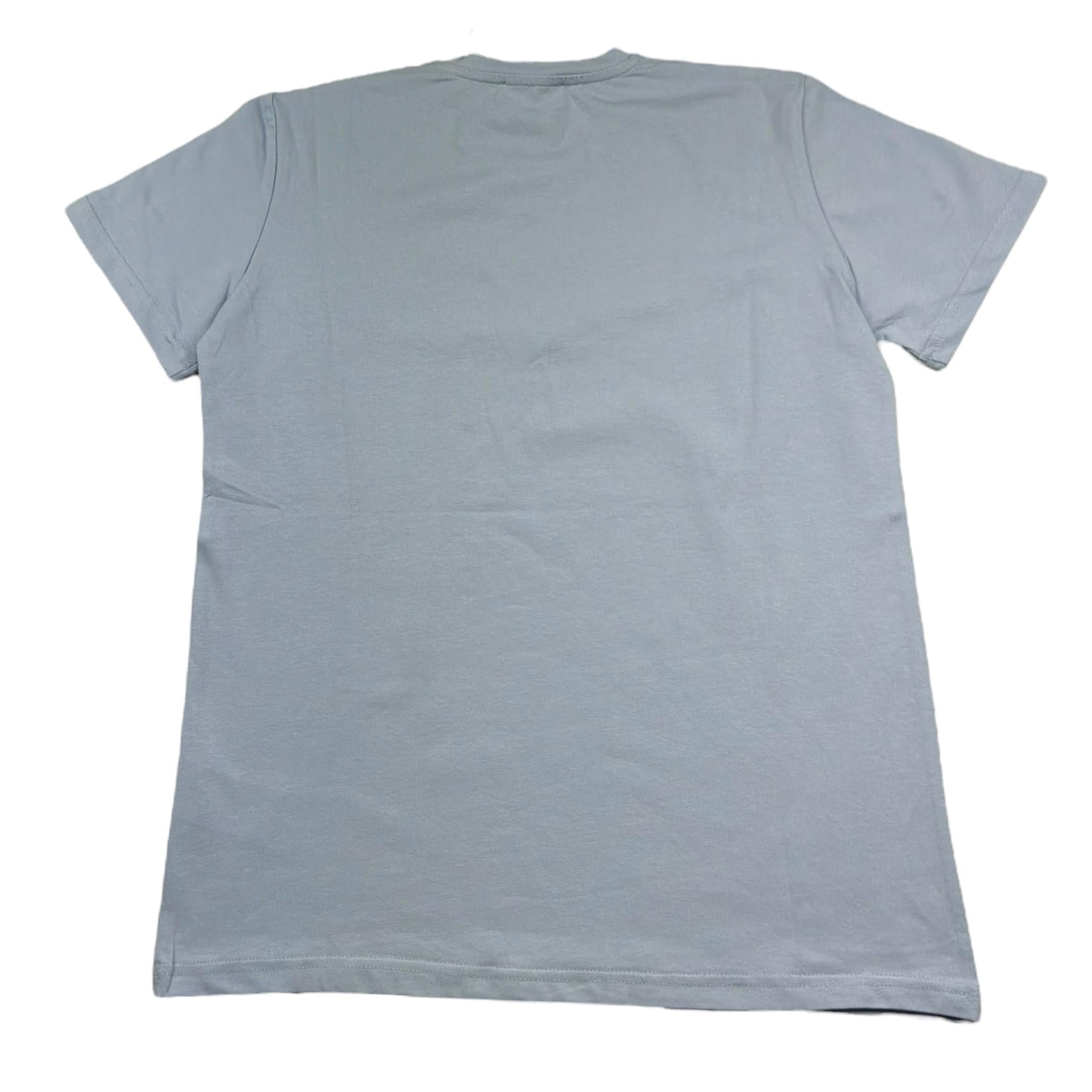 Zu+Elements T-Shirt Girocollo Tinta Unita con Stampa per Bambino ZU1608 AZZURRO POLVERE ZU+ELEMENTS 