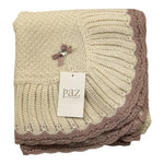 PAZ RODRIGUEZ coperta tinta unita con ricami Avorio per Neonata 029120518 AVORIO PAZ RODRIGUEZ 