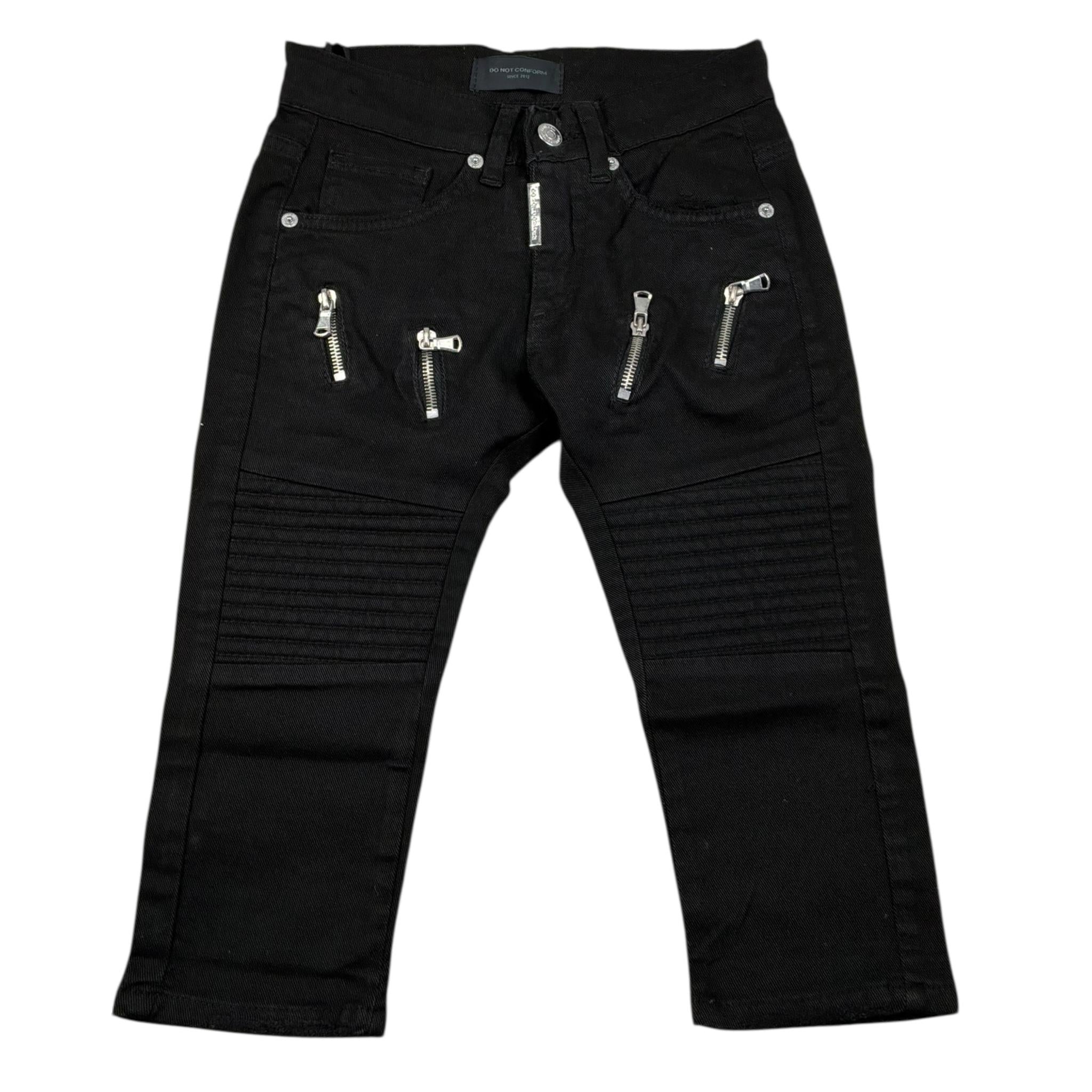Do Not Conform Jeans Tinta Unita con Girovita Regolabile per Bambino BK01 NERO DO NOT CONFORM 