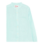Saint Barth Camicia Tinta Unita con Collo Coreano per Bambino PAT0001 AZZURRO SAINT BARTH 