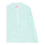 Saint Barth Camicia Tinta Unita con Collo Coreano per Bambino PAT0001 AZZURRO SAINT BARTH 