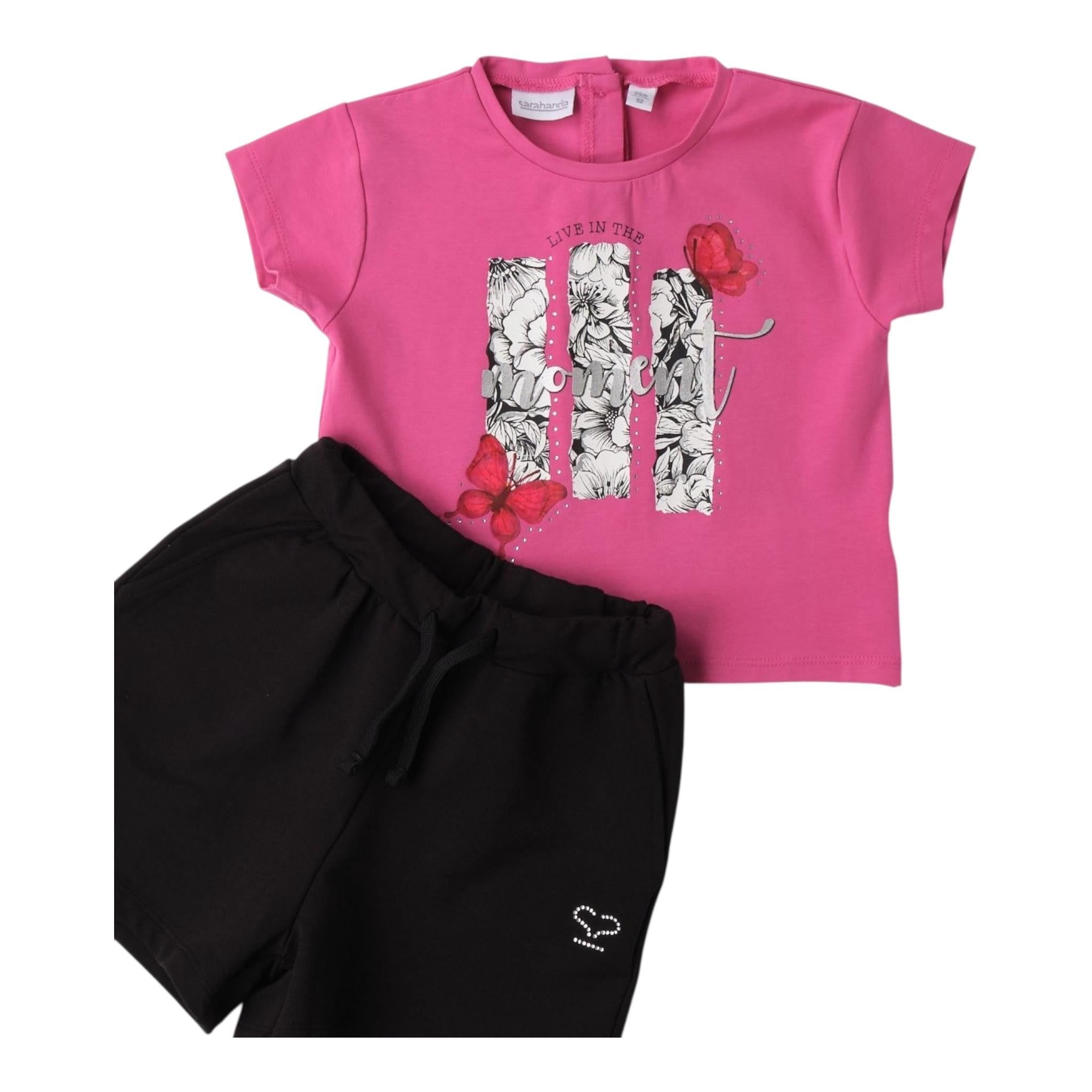 Sarabanda Completo 2 Pezzi T-Shirt-Short  per Bambina 0B255J FUXIA SARABANDA 