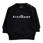 John Richmond Felpa Chiusa Girocollo Tinta Unita con Logo per Neonato RIP26036FE NERO JOHN RICHMOND 