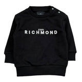 John Richmond Felpa Chiusa Girocollo Tinta Unita con Logo per Neonato RIP26036FE NERO JOHN RICHMOND 