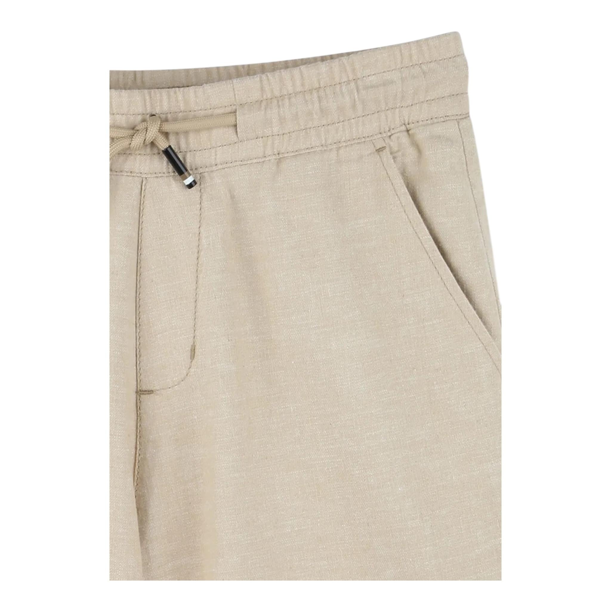 Boss Bermuda Tinta Unita con Elastico In Vita per Neonato J52082XX BEIGE BOSS 
