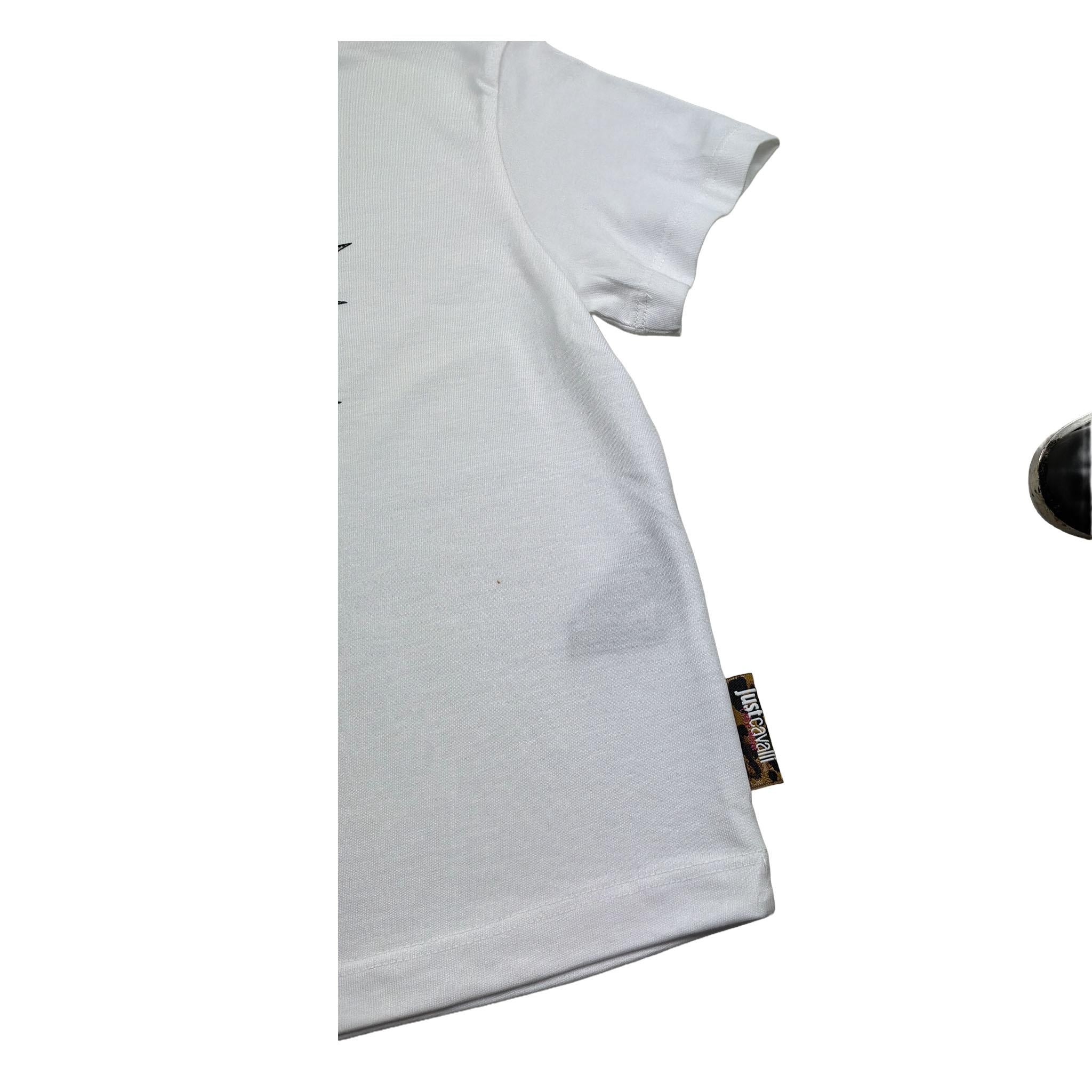 Just Cavalli T-Shirt Girocollo Tinta Unia con Brillantini per Bambina JGP26076TS BIANCO JUST CAVALLI 