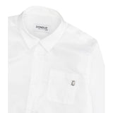 Dondup Camicia Manica Lunga Tinta Unita con Logo per Bambino DMCA039 BIANCO DONDUP 