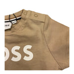 Boss T-Shirt Girocollo Tinta Unita con Stampa per Neonato J52105 BEIGE BOSS 