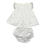 Marlu' Abito Mezza Manica Titna Unita con Culotte per Neonata EP1217MUXX BIANCO MARLU' 