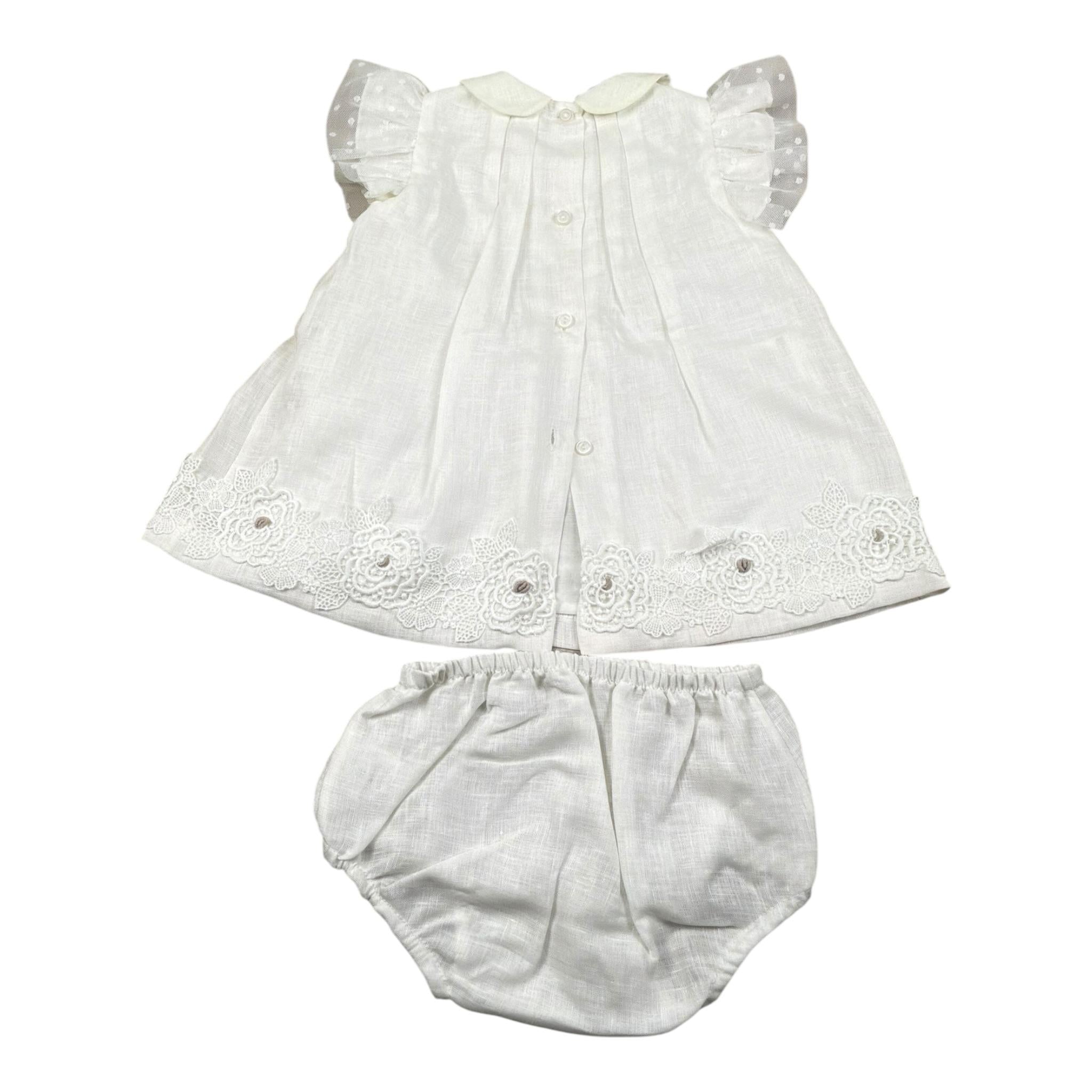 Marlu' Abito Mezza Manica Titna Unita con Culotte per Neonata EP1217MUXX BIANCO MARLU' 