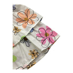 Janice Gonna Tinta Unita con Fantasia Fiori per Bambina JN801B BIANCO JANICE 