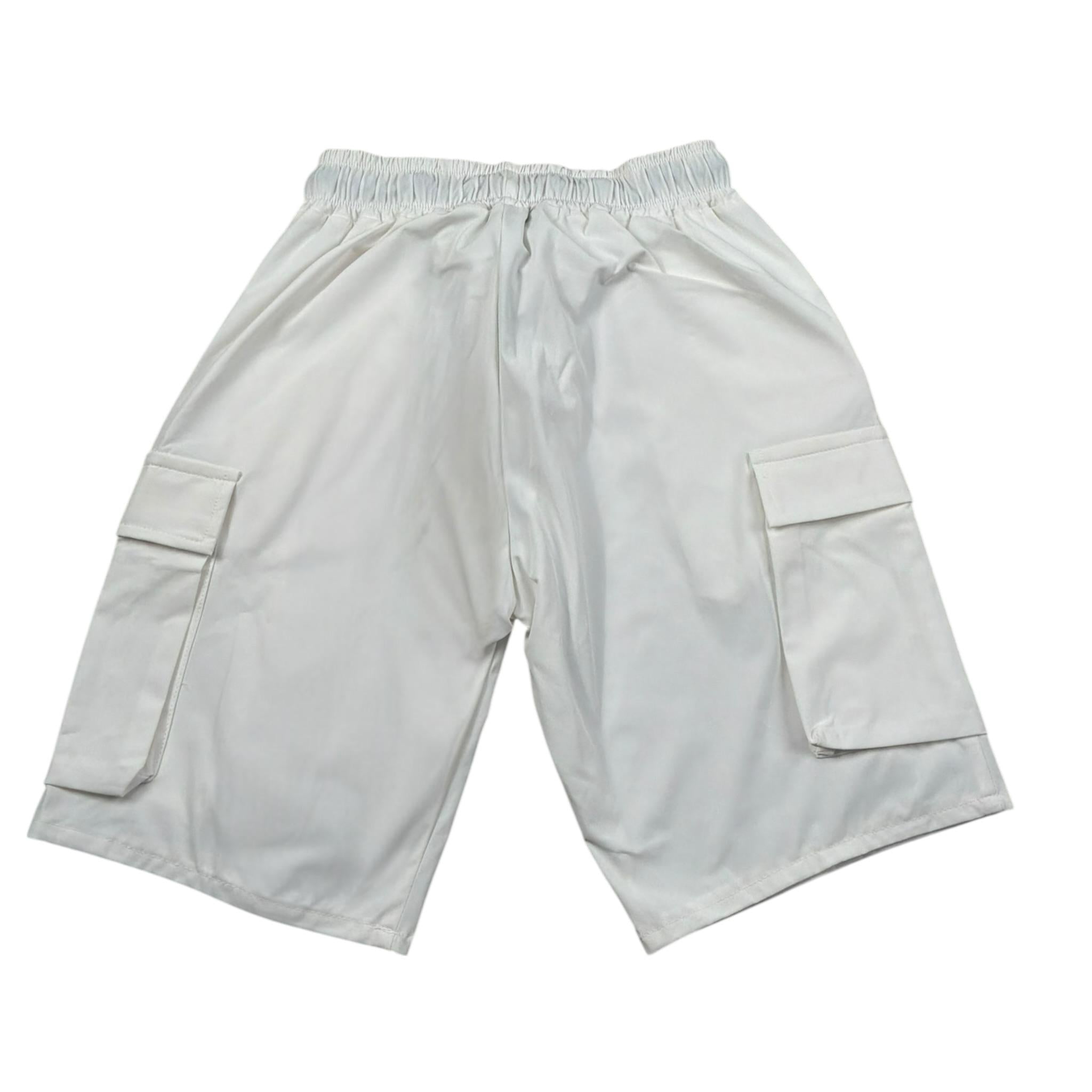 Numbers Bermuda Tinta Unita con Elastico In Vita per Bambino PA122 BIANCO NUMBERS 