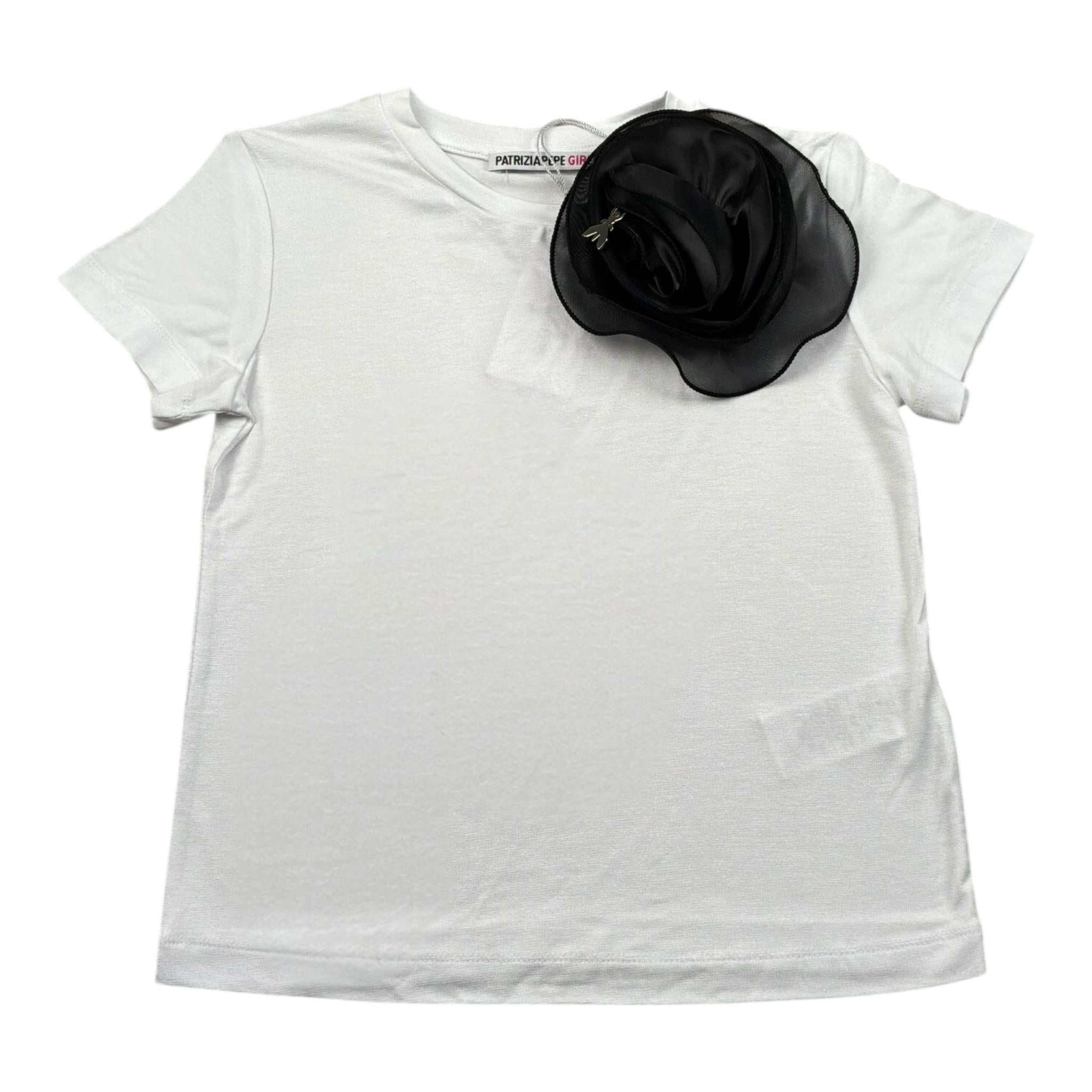 Patrizia Pepe T-Shirt Girocollo Tinta Unita con Applicazione per Bambina 7M0897 BIANCO PATRIZIA PEPE 