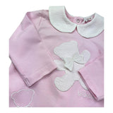 Le Bebe Tutina Manica Lunga Tinta Unita con Colletto per Neonata LBG6297 ROSA LE BEBE 