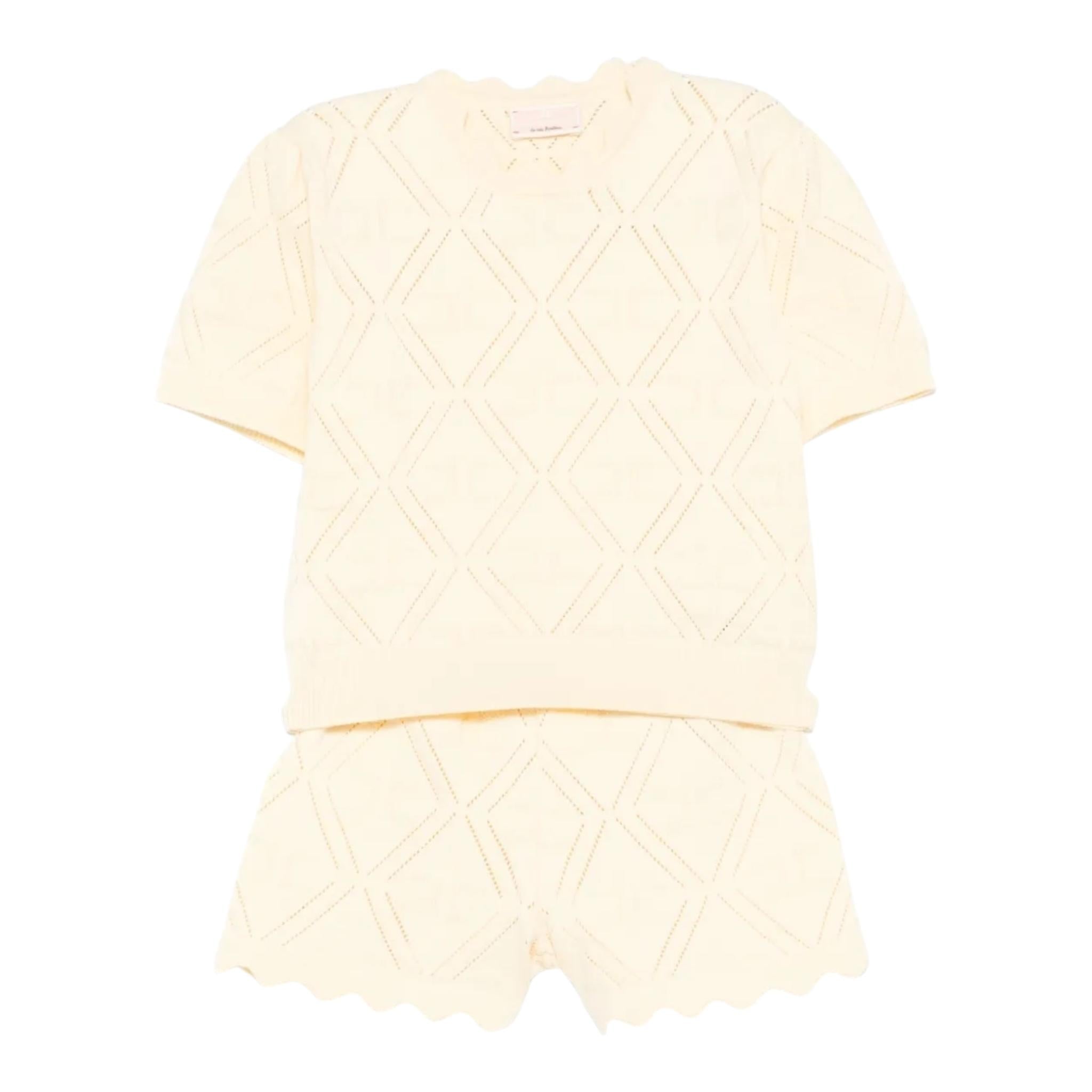 Elisabetta Franchi Completo 2 Pezzi T-Shirt-Bermuda In Filo per Neonata EGCM006 GIALLO ELISABETTA FRANCHI 