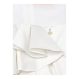 Elisabetta Franchi Abito Giromanica Tinta Unita per Bambina EFAB574 BIANCO ELISABETTA FRANCHI 