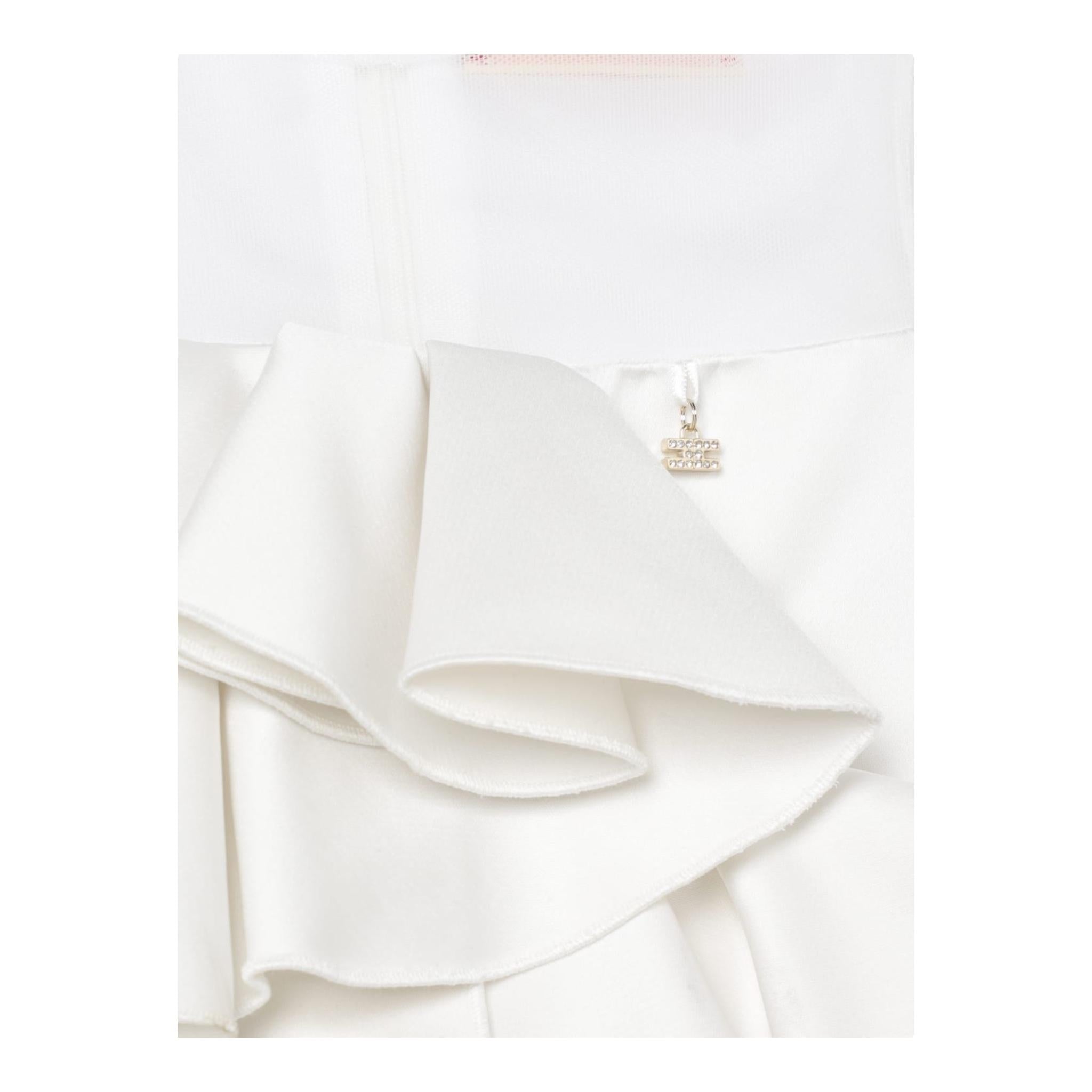 Elisabetta Franchi Abito Giromanica Tinta Unita per Bambina EFAB574 BIANCO ELISABETTA FRANCHI 