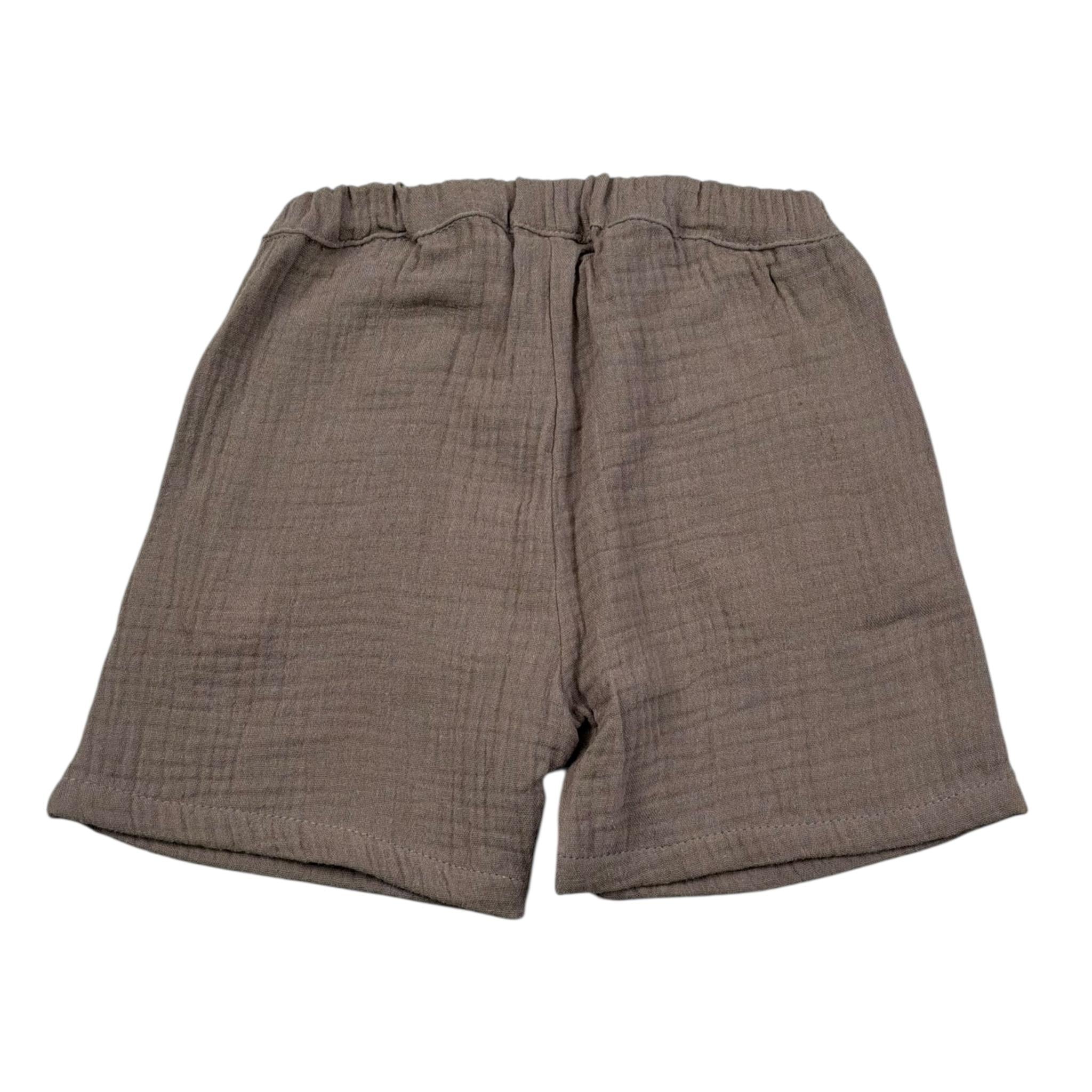 Petit Indi Bermuda Tinta Unita con Elastico In Vita per Neonato SS25BK7528XN FANGO PETIT INDI 