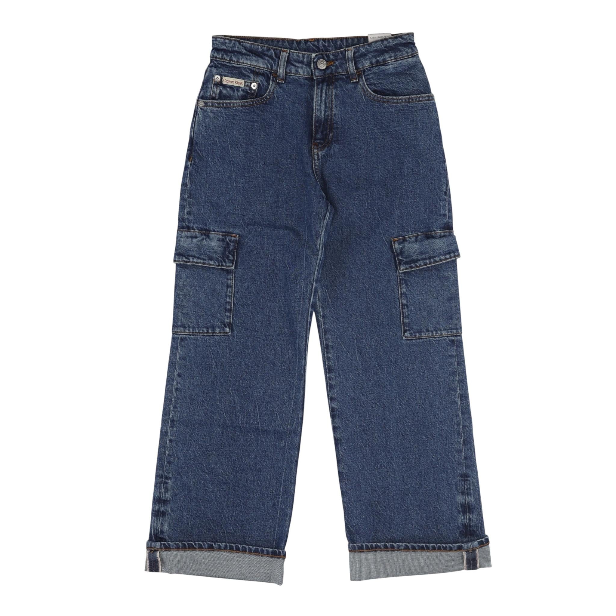 Calvin Klein Jeans Tinta Unita con Girovita Regolabile per Bambina IB0IB02318 BLU CALVIN KLEIN 