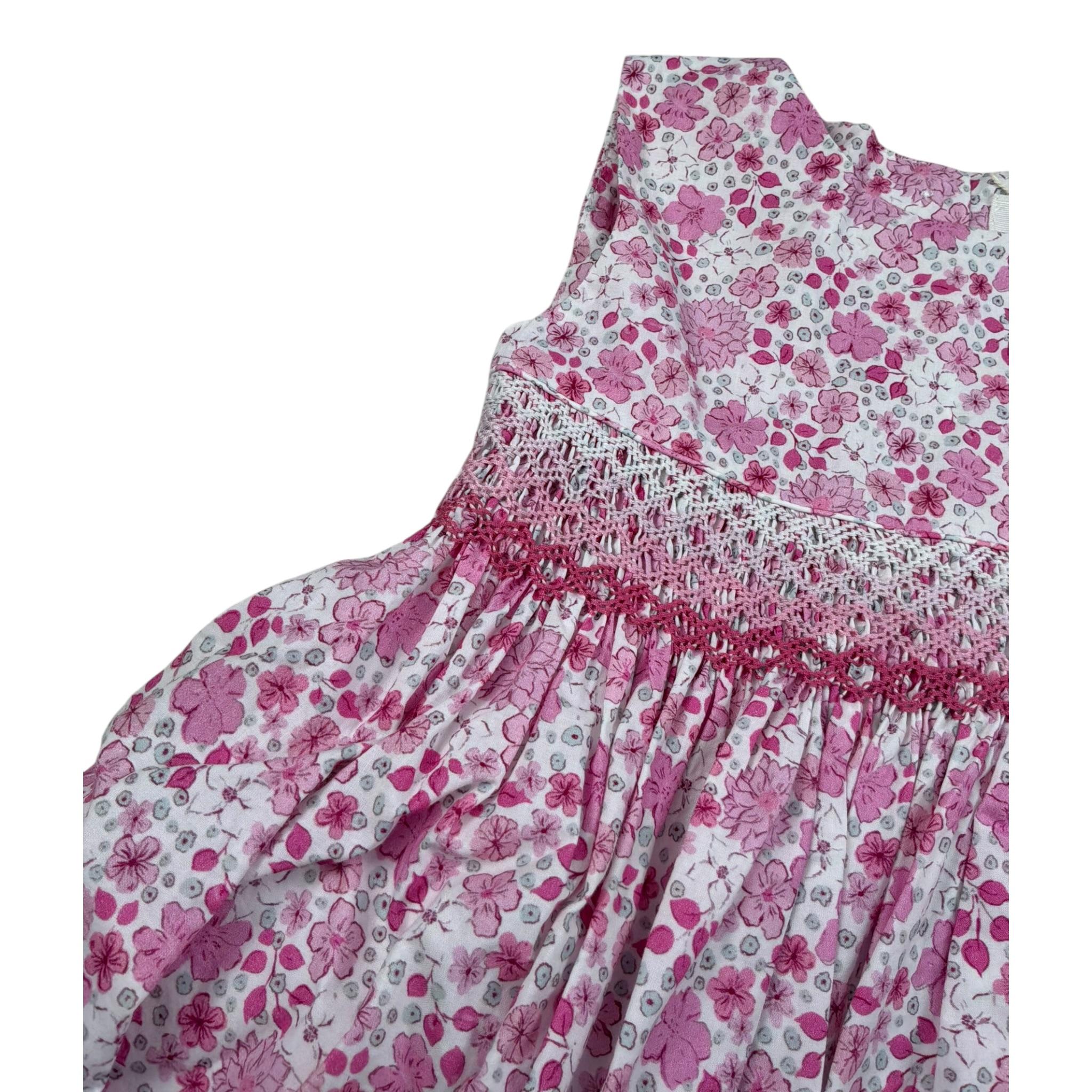 Malvi & Co Abito Giromanica Tinta Unita Fantasia Floreale per Neonata S25M016VEPP BIANCO MALVI & CO 